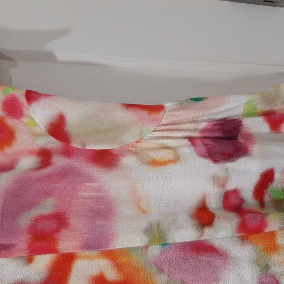 Kate Spade Watercolor Print Silky Peplum Top Size 4 - Picture 6 of 8